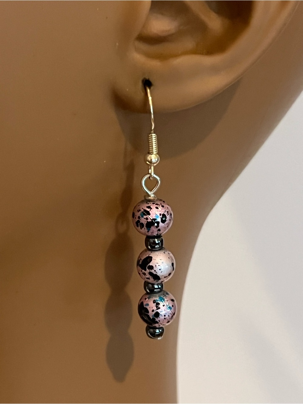 Hematite & Glass Beaded Earrings